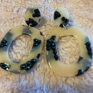 Embellished animal print earrings